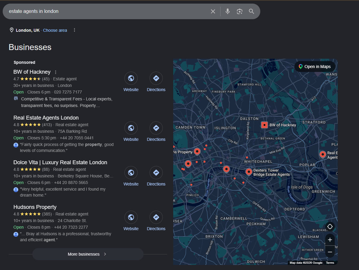 Estate agent SEO and property marketing – attract more valuations, sellers and landlords with Google Business Profile optimisation