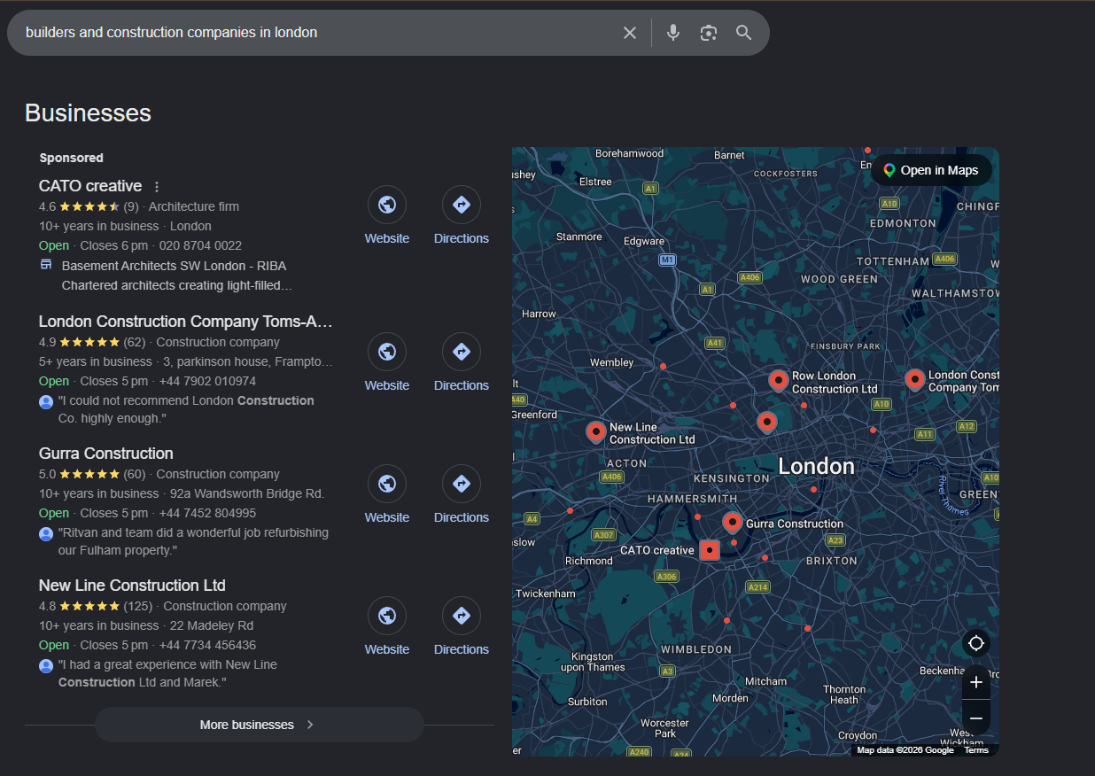 Builder SEO and construction marketing – attract more clients with Google Business Profile optimisation and local search