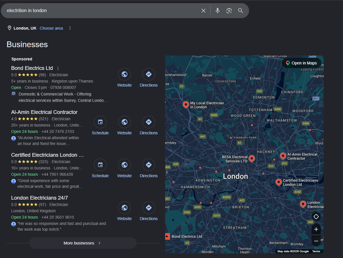 Electrician SEO and marketing – dominate Google Maps and Local Pack with our electrical marketing agency