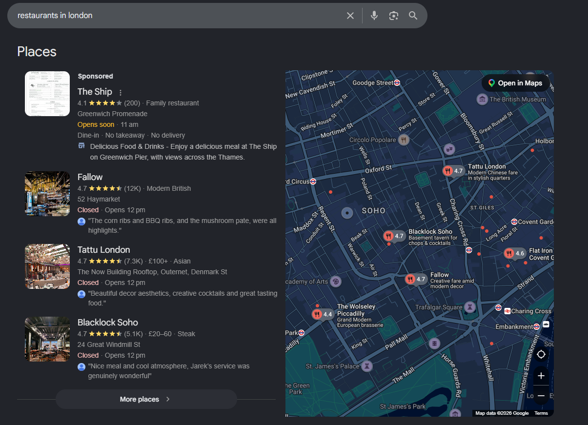 Restaurant SEO and marketing – attract more diners with Google Business Profile optimisation and local search